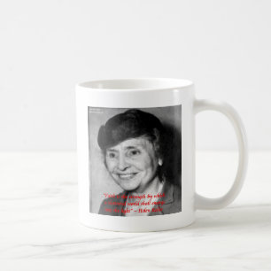Caneca De Café Citação de Sabedoria de Helen Keller "Fé/Força"