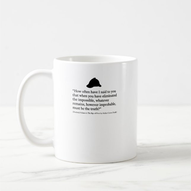 Caneca De Café Citação de Sherlock Holmes O Sinal dos Quatro (Esquerda)