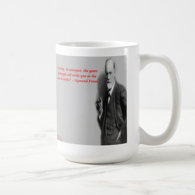 Caneca De Café Citação de Sigmund Freud Famosa de "Luta" (Direita)