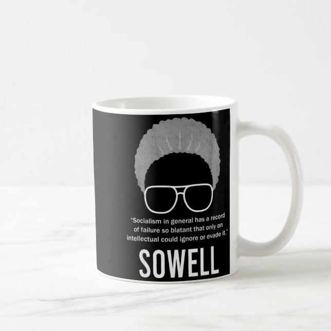 Caneca De Café Citação de Socialismo de Thomas Sowell Mês da Hist (Direita)