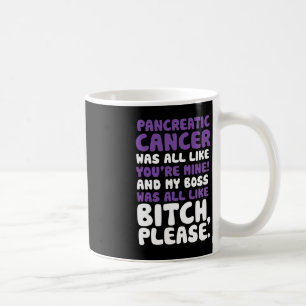 Caneca De Café Citação de Suporte do Câncer de pâncreas My Boss