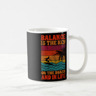 Caneca De Café Citação de Surfista Surfando Lance é a Chave na Pr