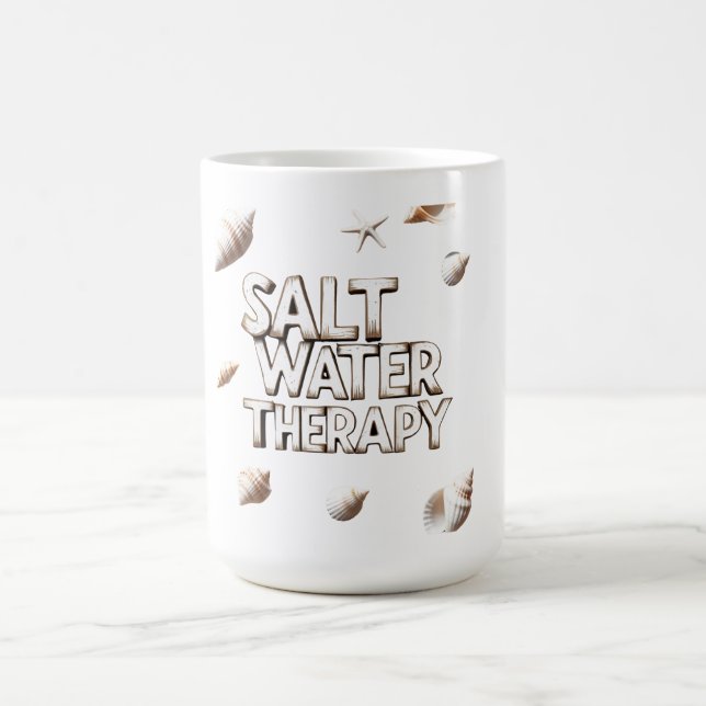 Caneca De Café Citação de Terapia com Água Salgada Praia do Ocean (Centro)