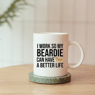 Caneca De Café Citação de Trabalho do Funny Beardie Lover