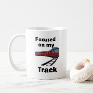 Caneca De Café Citação de Trem Elétrico Focado na Minha Faixa de