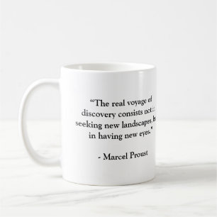 Caneca De Café Citação de Viagem do Marcel Proust