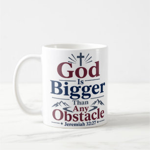Caneca De Café Citação Devocional Deus É Maior Que Qualquer Obstá