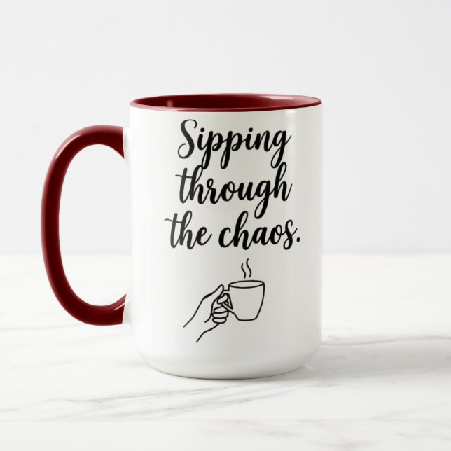 Caneca de Café Citação Divertida Caos - Bebendo At (Esquerda)