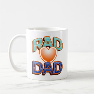 Caneca De Café Citação Divertida Colorida Super Radical Pai Coraç