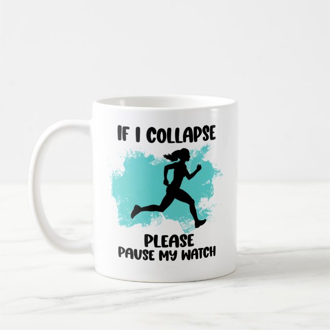 Caneca De Café Citação Divertida da Vida de Corredor (Esquerda)