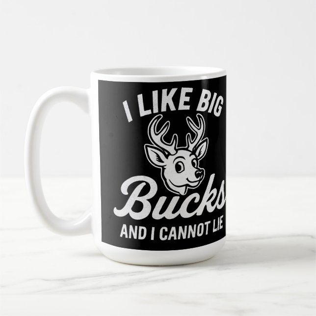 Caneca De Café Citação Divertida de Caça "Eu Gosto de Grandes Bic (Esquerda)