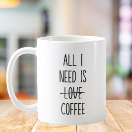 Caneca De Café Citação Divertida de Café Simples Minimalista