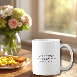 Caneca De Café Citação Divertida de Café Tipografia Moderna e Ten