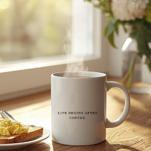 Caneca De Café Citação Divertida de Café Tipografia Moderna e Ten