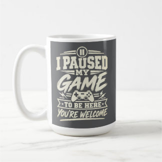 Caneca De Café Citação Divertida de Jogador Eu Pausar Meu Jogo