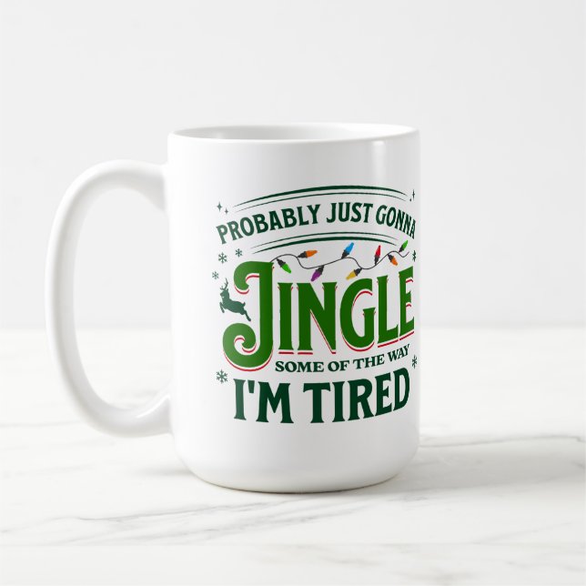 Caneca De Café Citação Divertida de Natal Humor de Feriado Pregui (Esquerda)