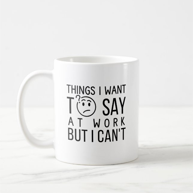 Caneca De Café Citação Divertida de Trabalho  (Esquerda)