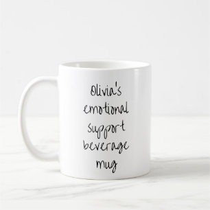 Caneca De Café Citação Divertida Suporte Emocional Personalizado