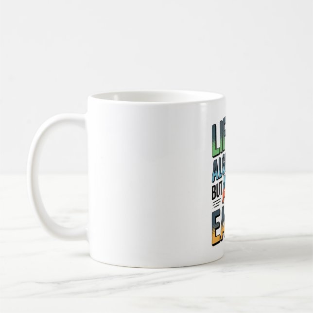 Caneca De Café Citação do algoritmo AI - A vida ficou mais fácil (Esquerda)