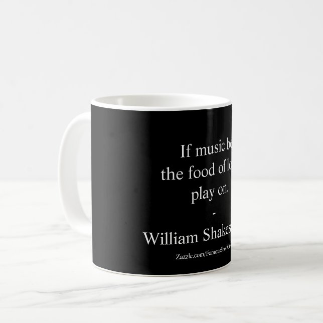 Caneca De Café Citação do Amor de William Shakespeare (Frente Esquerda)