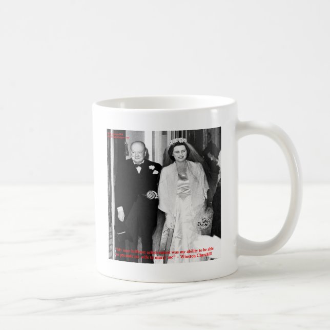 Caneca De Café Citação do Casamento Churchill e Familiar (Direita)