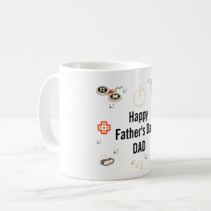 Caneca De Café Citação do Dia dos Pais Feliz para Pai Gamer