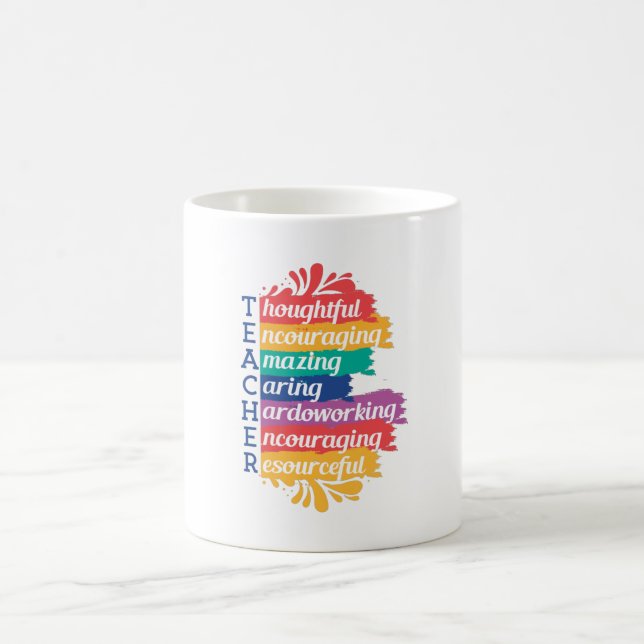 CANECA DE CAFÉ CITAÇÃO DO ENSINADOR RAINBOW (Centro)