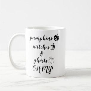 Caneca De Café Citação do Fantasma da Bruxa de Halloween Pumpkin