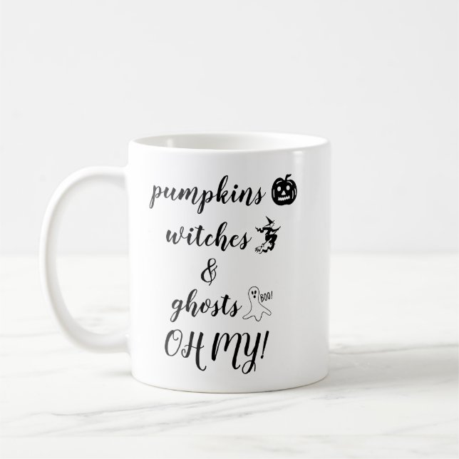Caneca De Café Citação do Fantasma da Bruxa de Halloween Pumpkin (Esquerda)