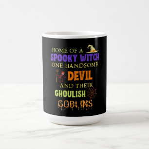 Caneca De Café Citação do Halloween da Família com a Web de ar