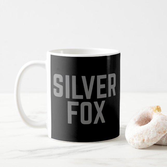 Caneca De Café Citação do Silver Fox Funny (Com Donut)
