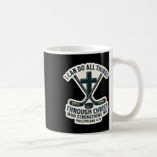 Caneca De Café Citação do Versículo Bíblico do Hockey no Gelo Cri