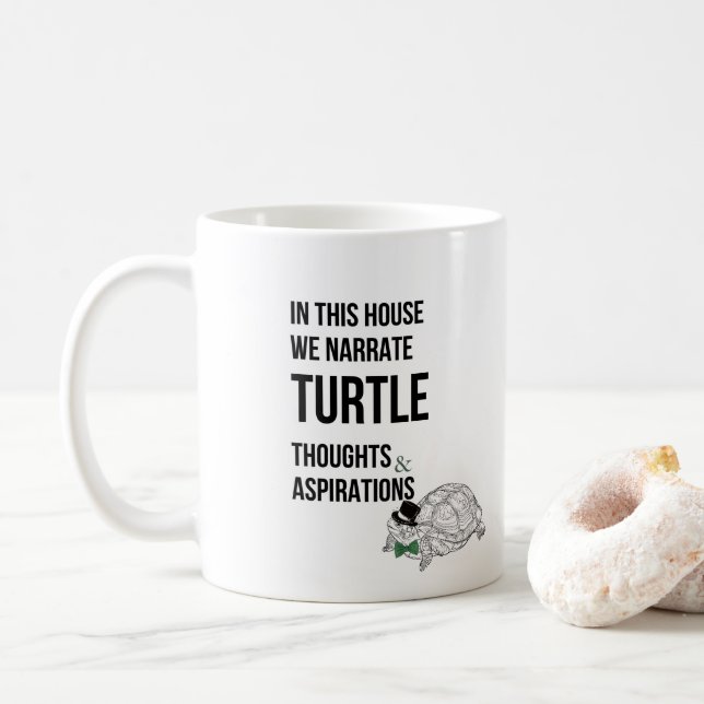 Caneca De Café Citação dos amantes da engraçada TURTLE (Com Donut)