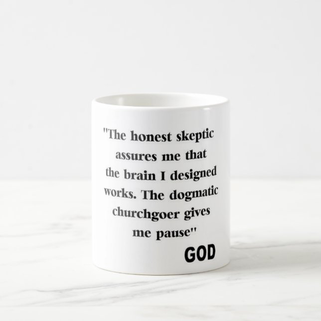 Caneca De Café citação engraçada anti-religião (Centro)