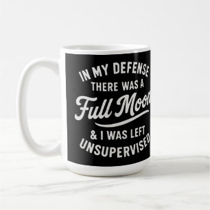 Caneca De Café Citação engraçada da Lua Cheia e Bruxa sem Supervi