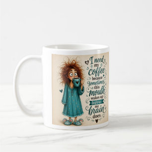 Caneca De Café Citação engraçada de amante de café, menina de pij
