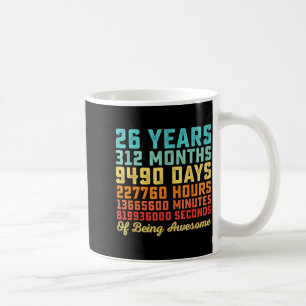 Caneca De Café Citação engraçada de aniversário de 26 anos Matemá
