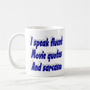 Caneca De Café Citação engraçada de filme e sarcasmo em tipografi