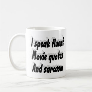 Caneca De Café Citação engraçada de filme e sarcasmo em tipografi