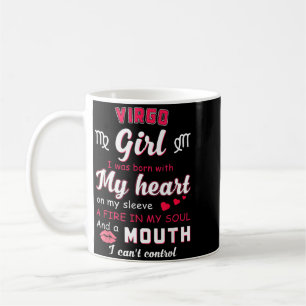 Caneca De Café Citação engraçada de garota de Virgem com aniversá