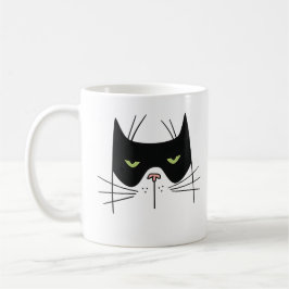 Caneca de Café Citação Engraçada de Gato Bom Dia A