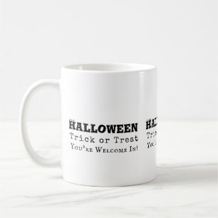 Caneca De Café Citação engraçada de Halloween ou travessura