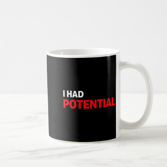 Caneca De Café Citação engraçada de humor sarcástico com potencia (Direita)