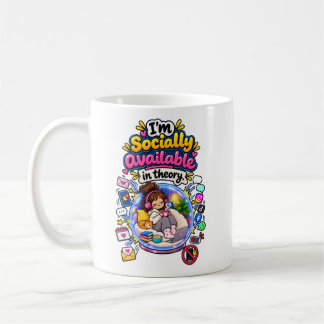 Caneca De Café Citação engraçada de introvertido socialmente disp