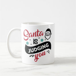 Caneca De Café Citação engraçada de Natal: Papai Noel está julgan