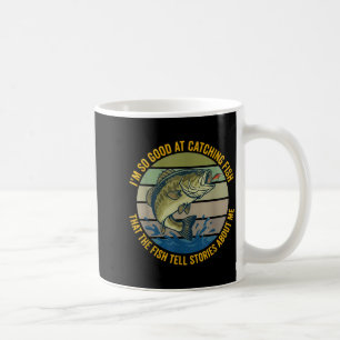 Caneca De Café Citação engraçada de pesca B Pescador Isca Humor