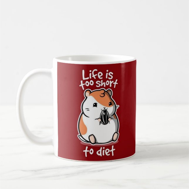Caneca De Café citação engraçada do hamster branco vermelho (Esquerda)
