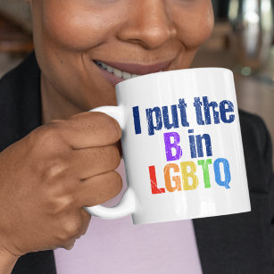 Caneca De Café Citação Engraçada do Humor do Arco-Íris Bissexual 