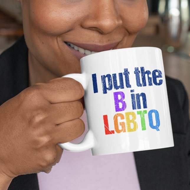 Caneca De Café Citação Engraçada do Humor do Arco-Íris Bissexual  (Criador carregado)