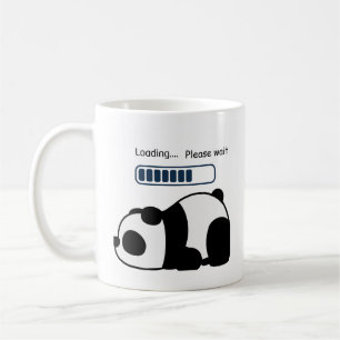 Caneca De Café Citação Engraçada do Panda 'Carregando, Por Favor